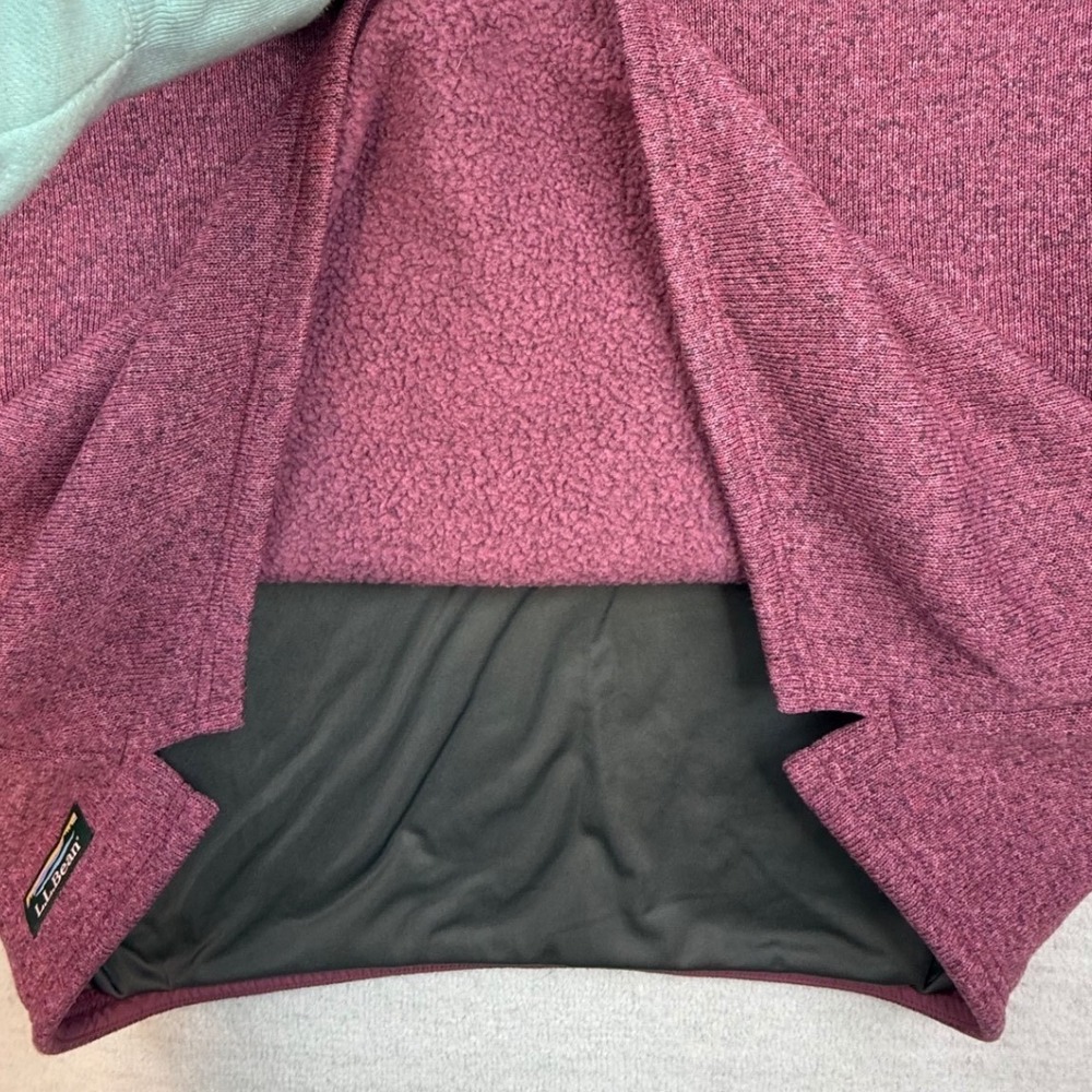 LL Bean Womens 2X Plus Sweater Fleece Quarter Zip Pullover Berry gorpcore cozy - Picture 9 of 10